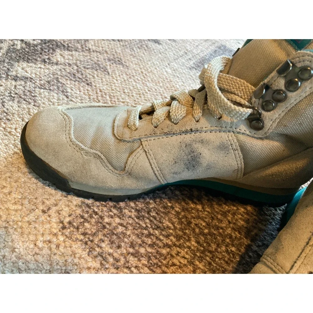 Vintage Merrell Women's Light Traveler Green Gray Leather Hiking‎ Boots Size 6.5